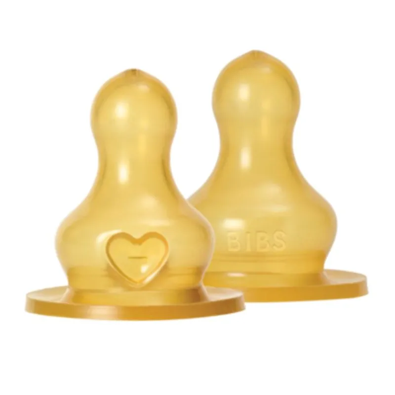 BIBS Baby Bottle Nipple Round Latex - 2 pack