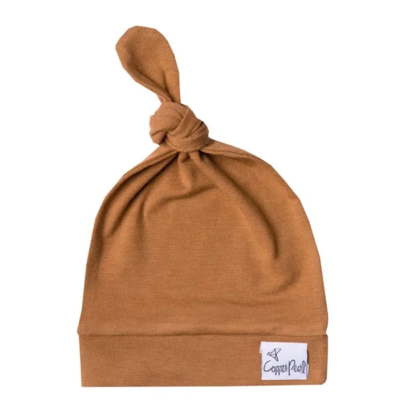 Copper Pearl Baby Top Knot Hats
