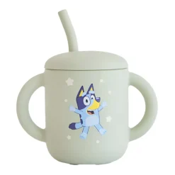 Mushie Bluey Silicone Training Cup + Straw
