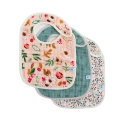 Little Unicorn Cotton Muslin Classic Bibs - 3 Pack
