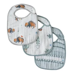 Little Unicorn Cotton Muslin Classic Bibs - 3 Pack