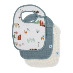 Little Unicorn Cotton Muslin Classic Bibs - 3 Pack