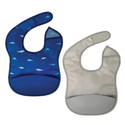 Tiny Twinkle Mess-proof Silicone Pocket Bibs - 2 Pack