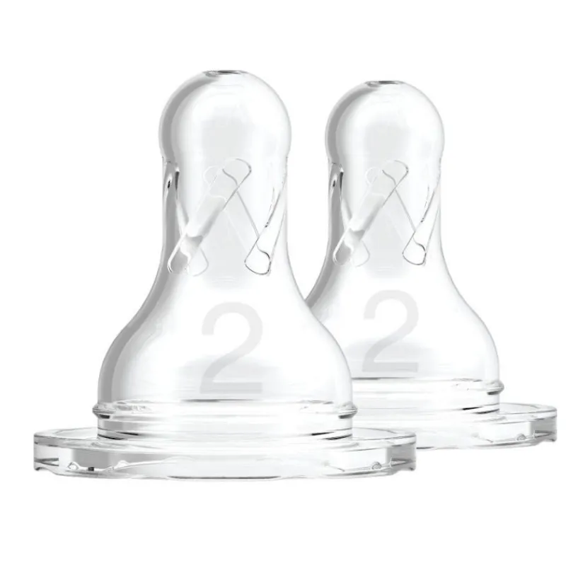 Dr Brown's Natural Flow Original-Narrow Neck Baby Bottle Nipples - 6 Pack