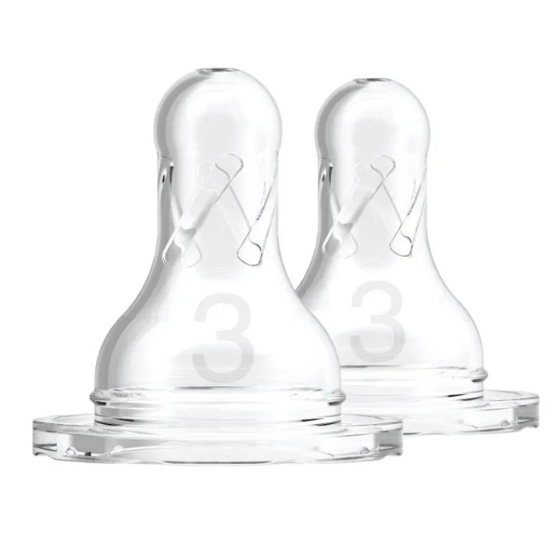 Dr Brown's Natural Flow Original-Narrow Neck Baby Bottle Nipples - 6 Pack