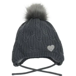 CaliKids Pom Pom Heart Hat