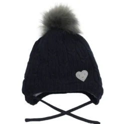 CaliKids Pom Pom Heart Hat