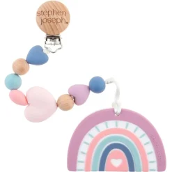 Stephen Joseph Silicone Teether with Pacifier Clip