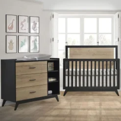 Tulip Juvenile Sissi Convertible Crib + 3 Drawer Combo Dresser Set