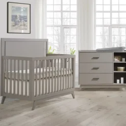 Tulip Juvenile Sissi Convertible Crib + 3 Drawer Combo Dresser Set
