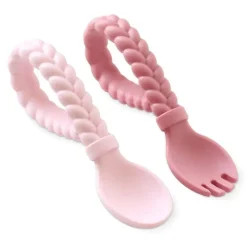 Itzy Ritzy Sweetie Spoons - Silicone Baby Fork + Spoon Set