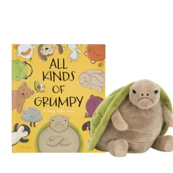 Jellycat Timmy Turtle Plush & All Kinds of Grumpy Book Bundle