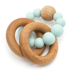 LouLou Lollipop Wood and Silicone Rattle Teether